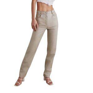 WILFRED MELINA VEGAN LEATHER TAUPE NEUTRAL PANTS 00